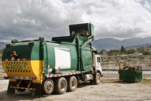 Professional waste clearance team in action